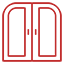Garden French Doors Red